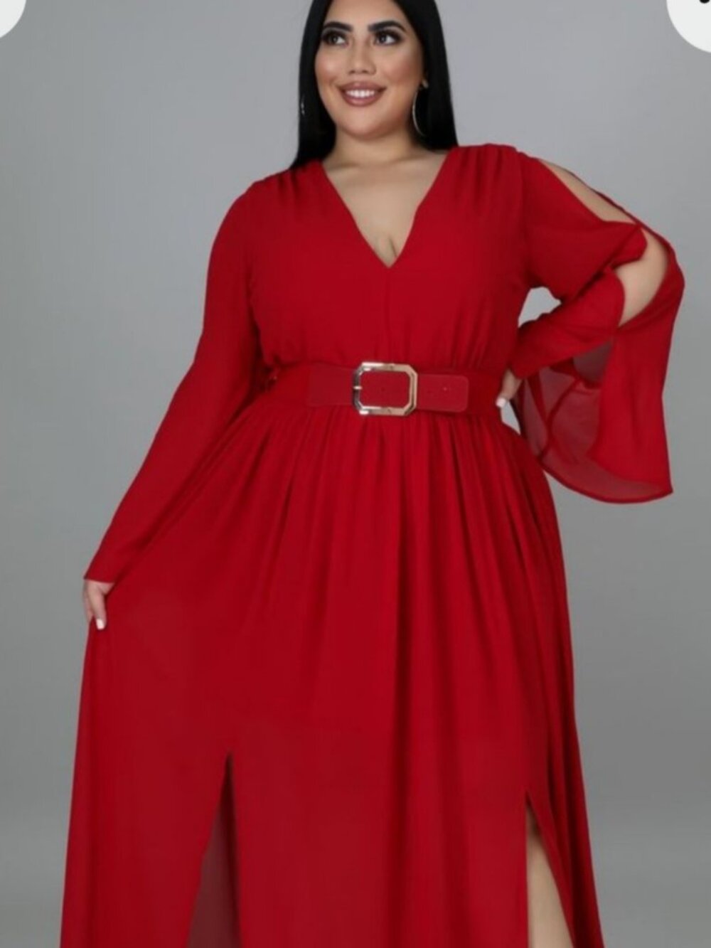 Red plus size dress